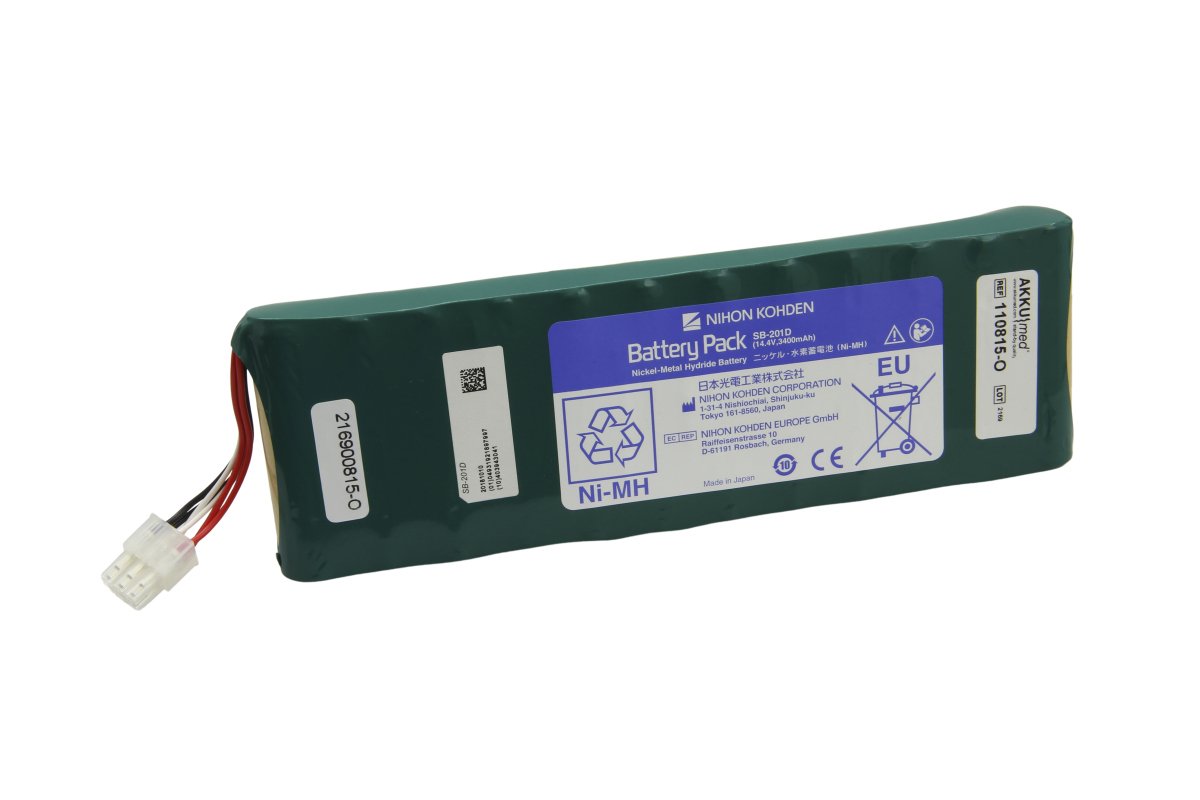 Alkuperäinen NiMH-akku Nihon Kohden Cardiofax G EKG-2550 X078 SB-201D -monitoriin