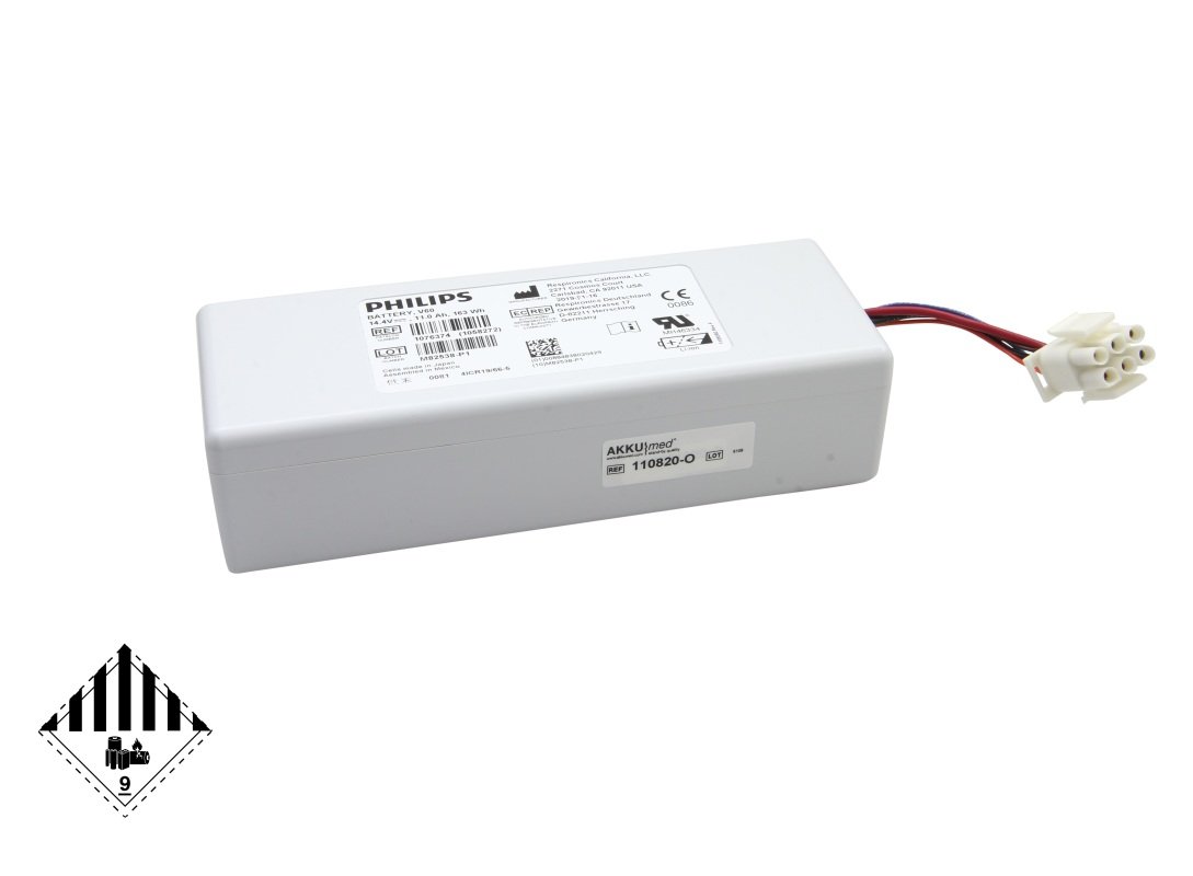 Alkuperäinen Li-ion-akku Philips Respironics V60 -hengityslaitteeseen (1076374)