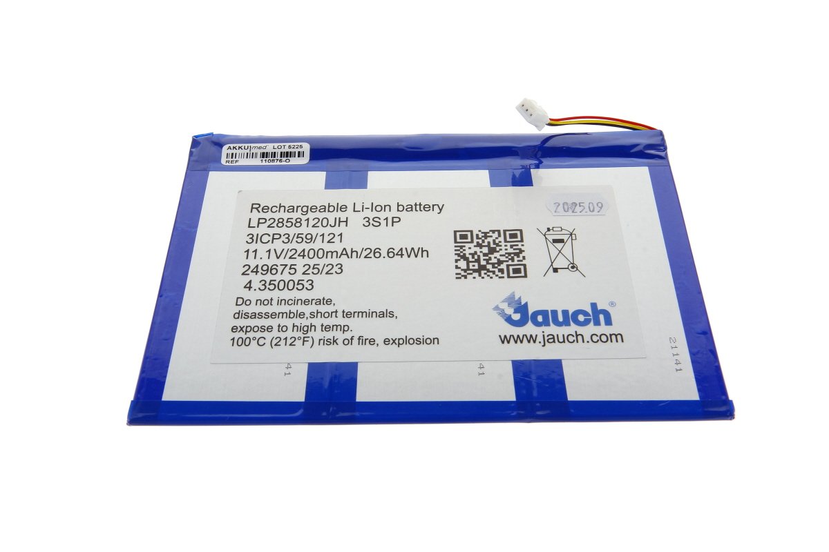 Oriģinālais Li-ion 2400mAh akumulators 11,1V aku Schiller Cardiovit FT-1 ierīcei (4.350053)