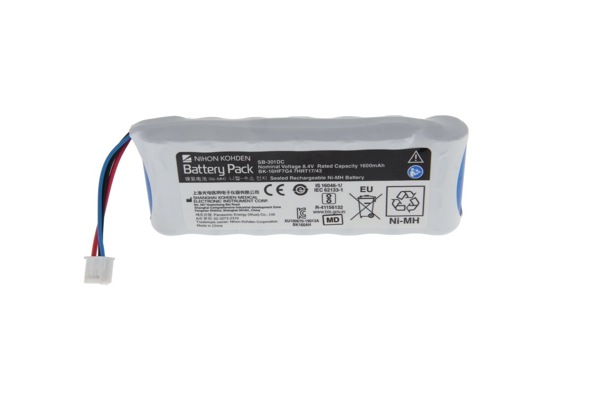 Oriģinālais NiMH 1600mAh akumulators Nihon Kohden ECG-3150 EKG ierīcei (SB-301DC)