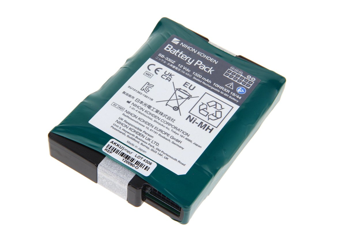 Oriģinālais Li-ion 1320mAh akumulators Nihon Kohden NKV-330 plaušu ventilācijas aparātam (SB-330Z)