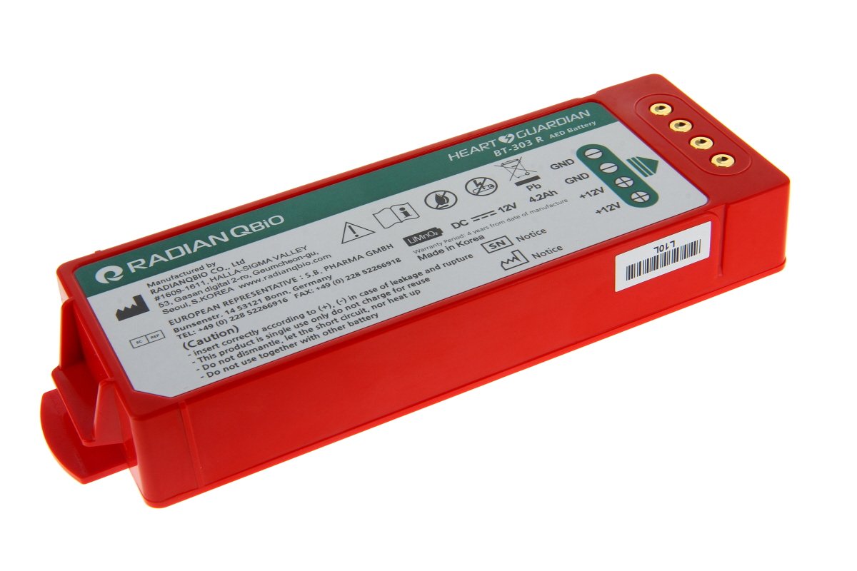 Oriģinālā litija baterija Radian Qbio Heart Guardian HR-501 ierīcei