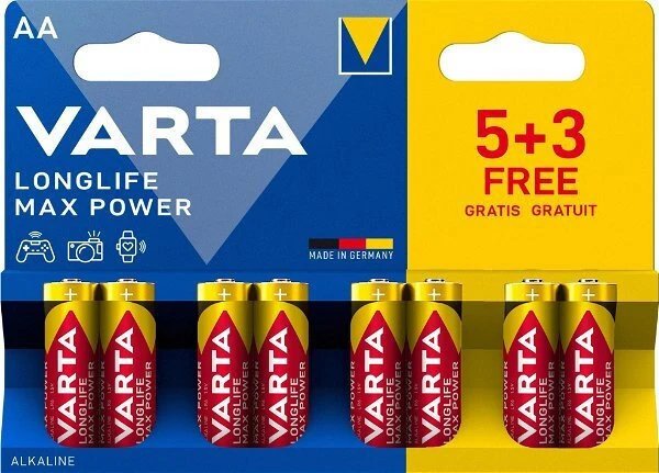 Varta LongLife Max Power AAA/LR03 patarei 8-pakk (5+3)