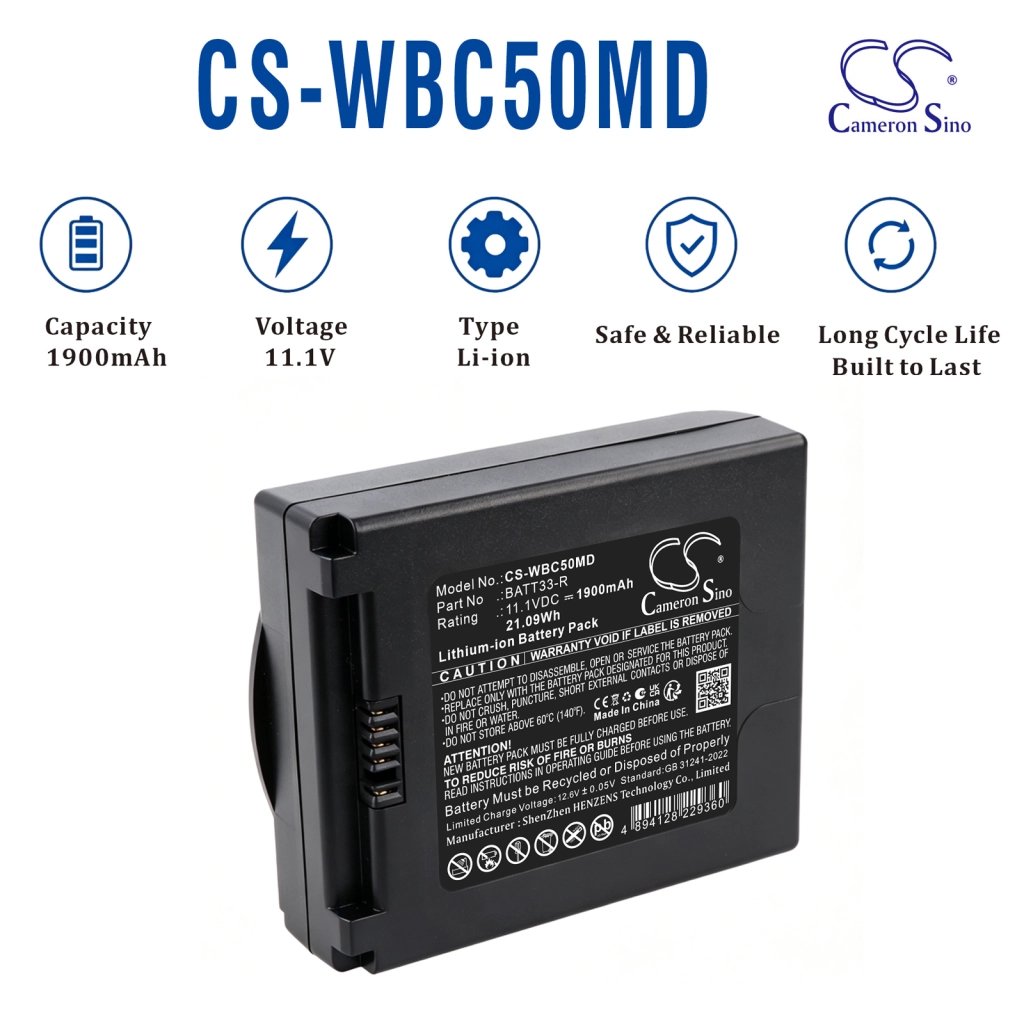 Welch-Allyn Connex Integrated Wall System 11.1V 1900mAh / 21.09Wh medical device battery