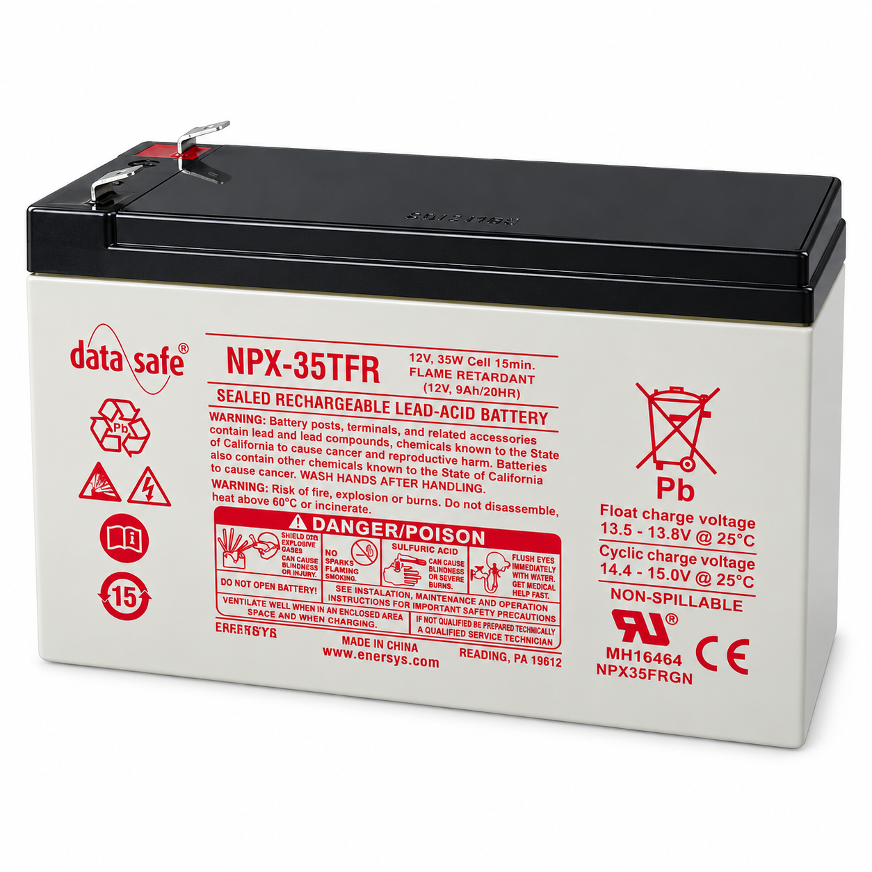 Enersys DataSafe NPX-35TFR AGM Lead-Acid Battery 12V 8Ah
