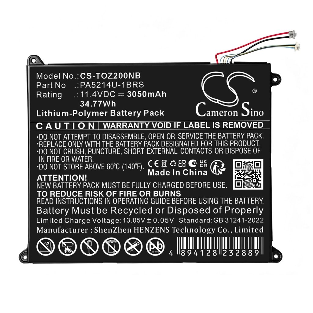 CS laptop battery Toshiba Portege Z20T-B-103 11.4V 3050 mAh / 34.77 Wh