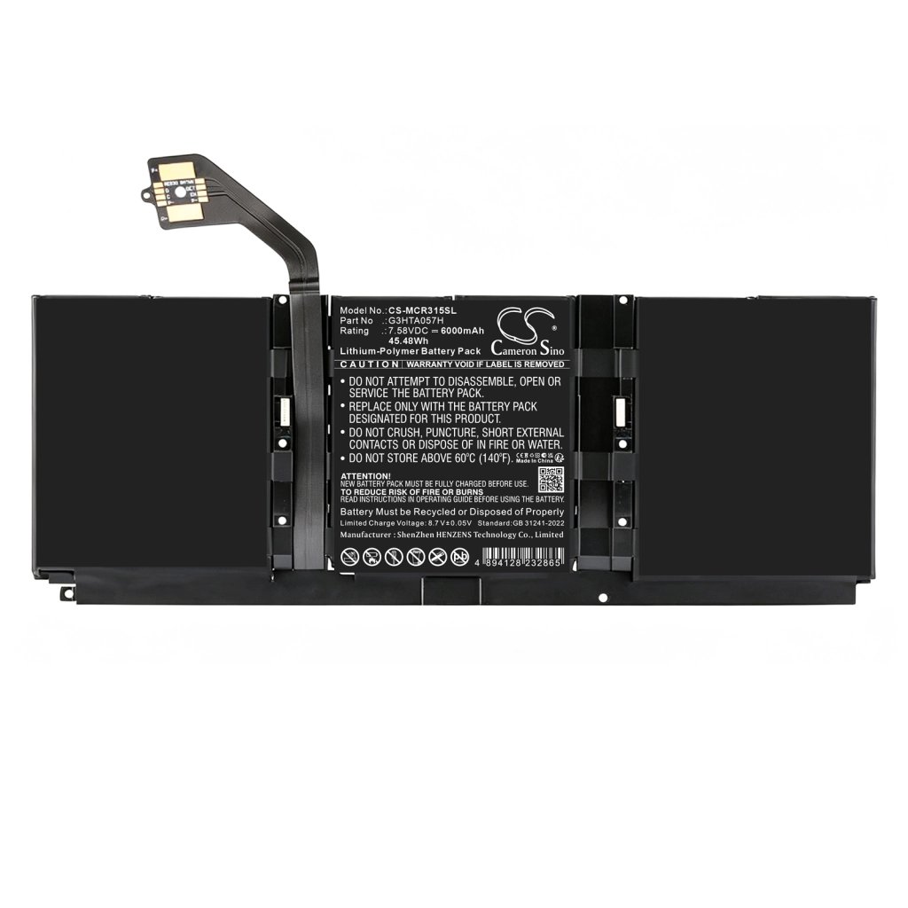 CS laptop battery Microsoft Surface Laptop 3 1872 7.58V 6000 mAh / 45.48 Wh