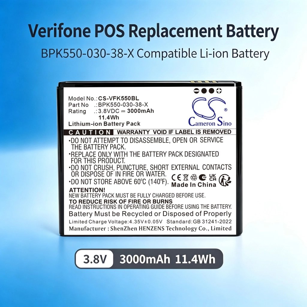 Аккумулятор для платёжного терминала VeriFone BPK550-030-38-X 3.8V 3000mAh / 11.4Wh