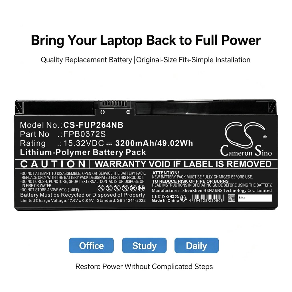 CS laptop battery Fujitsu CP849252 15.32V 3200 mAh / 49.02 Wh