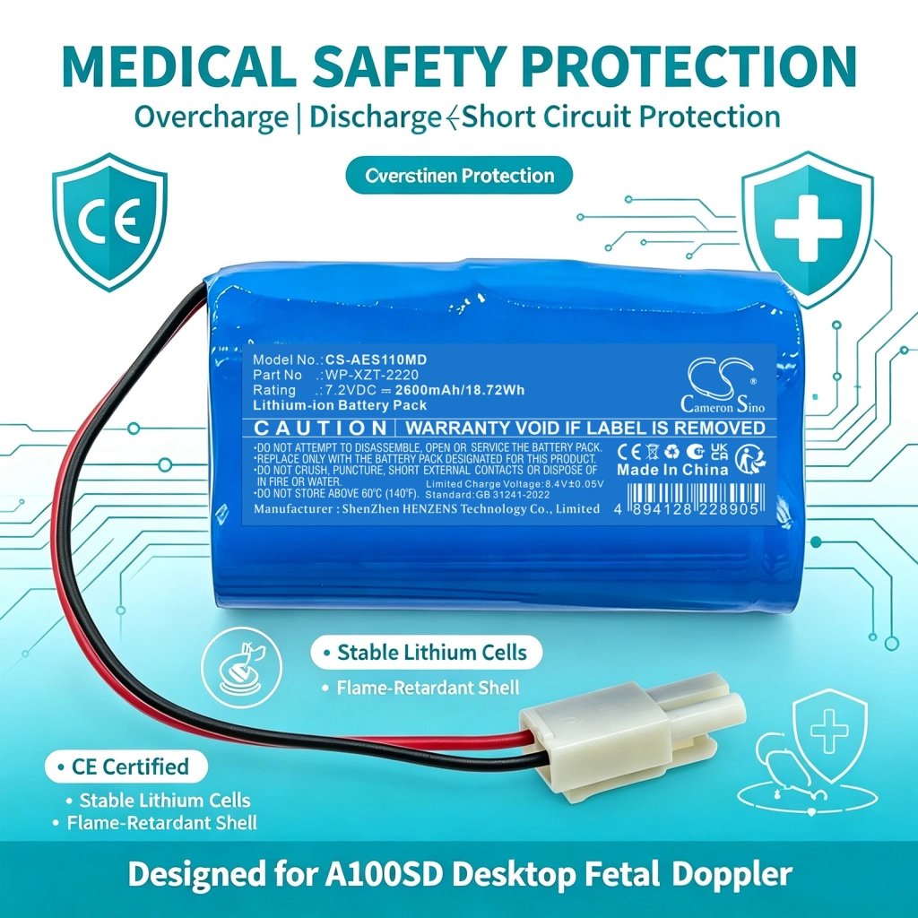 Aeonmed A100SD 7.2V 2600mAh / 18.72Wh medical device battery