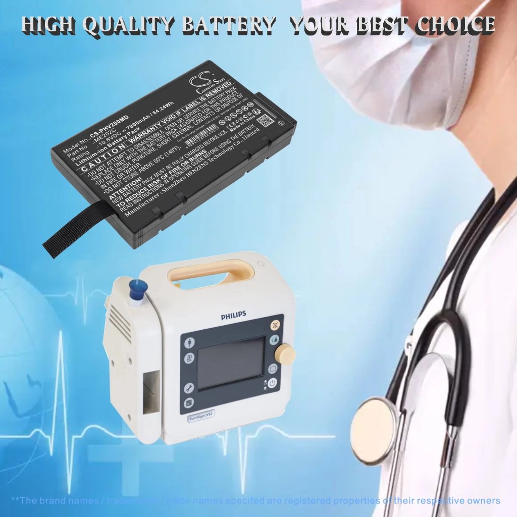 Philips Suresigns V24E 10.8V 7800mAh / 84.24Wh medical device battery