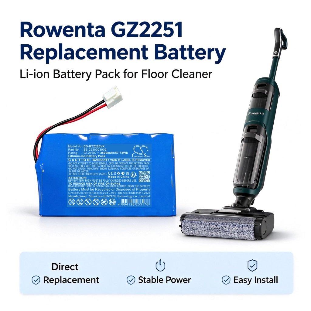 Rowenta GZ2251 22.2V 2600mAh / 57.72Wh vacuum cleaner battery