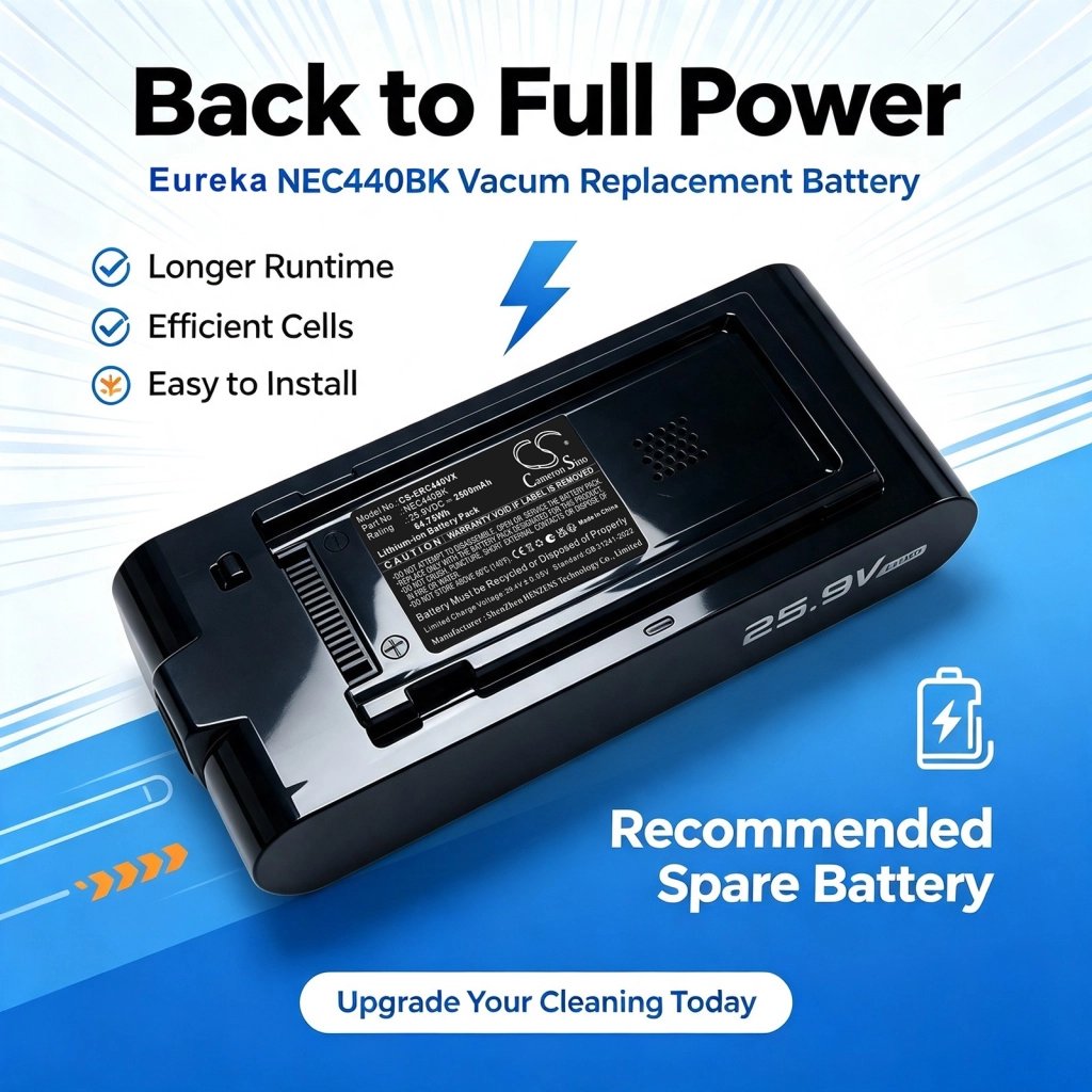 Eureka NEC440BK 25.9V 2500mAh / 64.75Wh vacuum cleaner battery