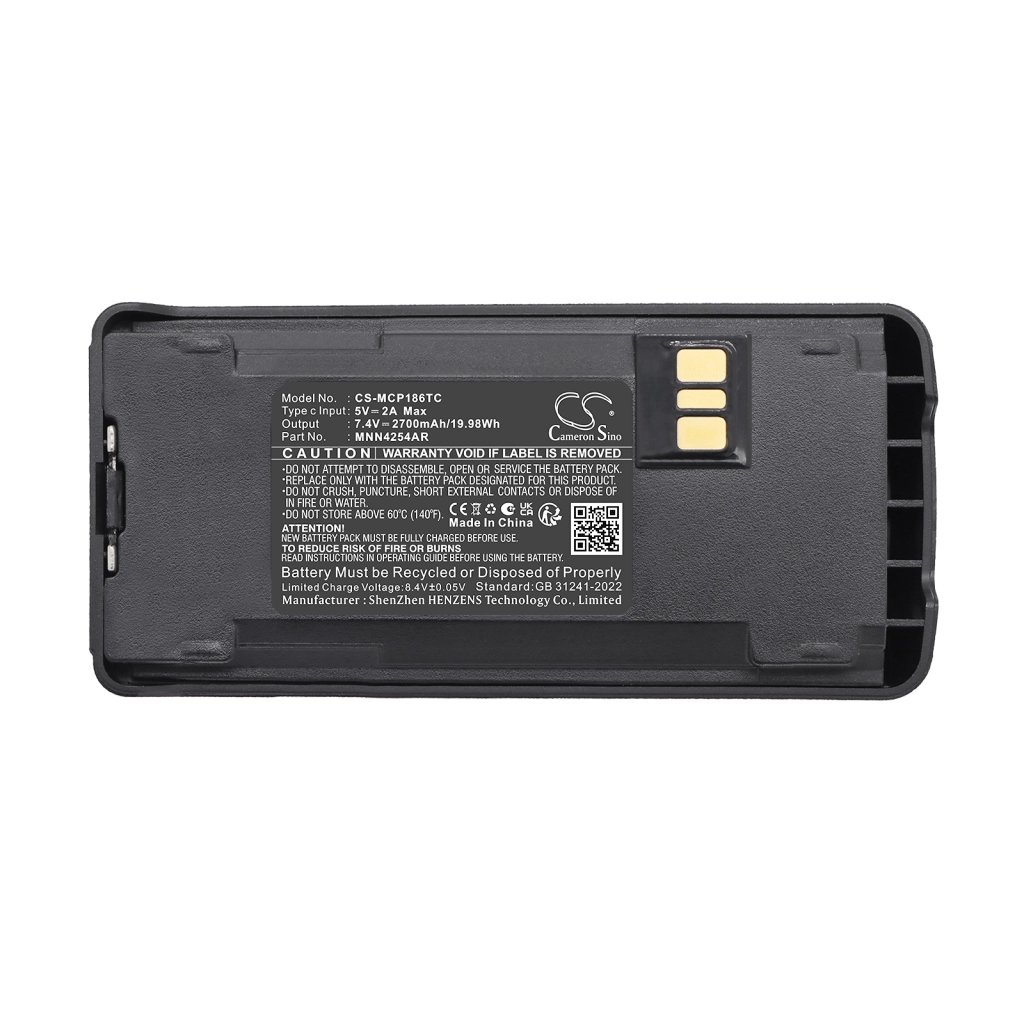 Motorola CP040 7.4V 2700mAh / 19.98Wh two-way radio battery