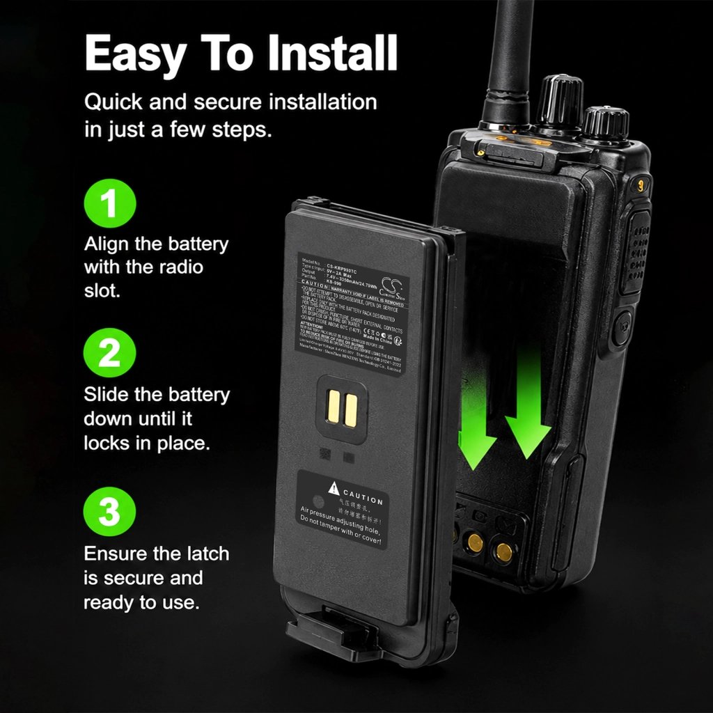 Kirisun DP980 7.4V 3350mAh / 24.79Wh two-way radio battery