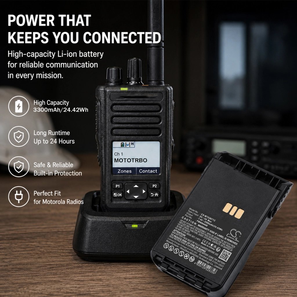 Motorola DP3000e 7.4V 3300mAh / 24.42Wh two-way radio battery