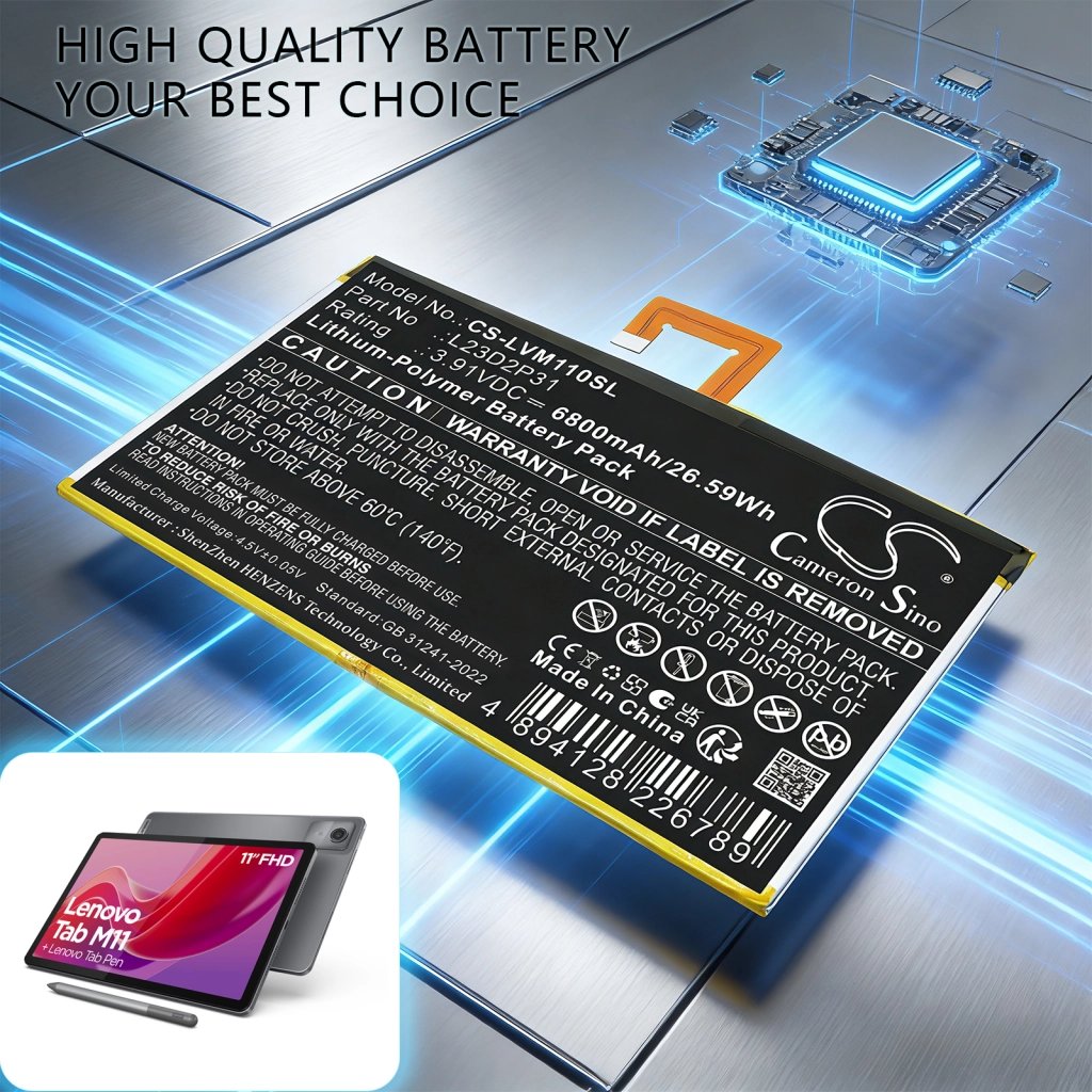 Lenovo Pad 2024 TB331FC 3.91V 6800mAh / 26.59Wh tablet battery