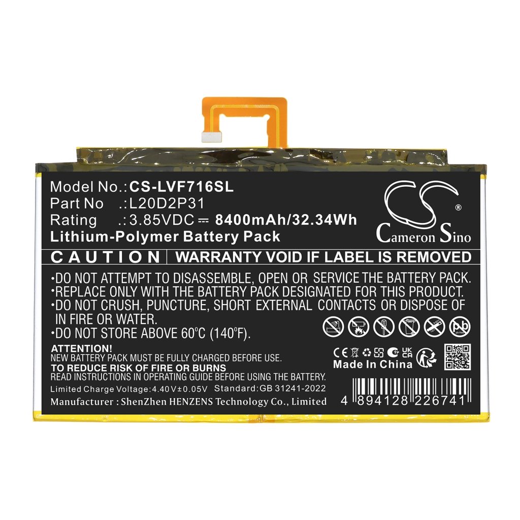 Lenovo Pad Pro 2021 3.85V 8400mAh / 32.34Wh tablet battery