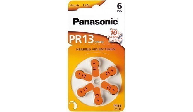 Panasonic Batterie Per Apparecchi Acustici PR13 (6 Pz., PR48, 310 MAh