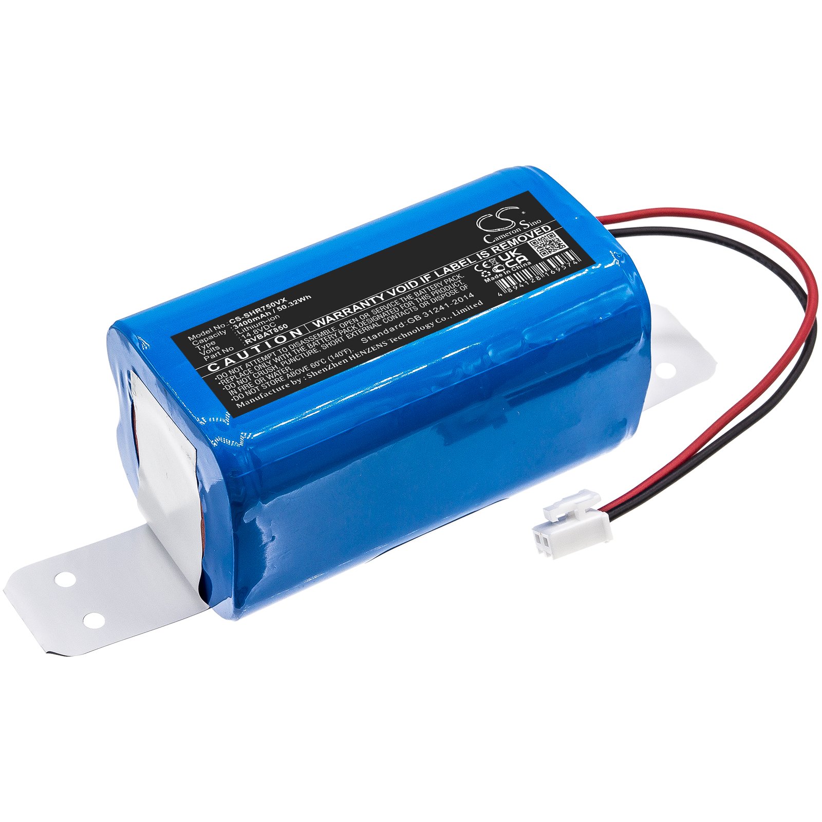 Batteria Di Ricambio Per Silvercrest 305857 – 3400mAh, 14,8V, Li-Ion, Per Robot Aspirapolvere Home Cleaner
