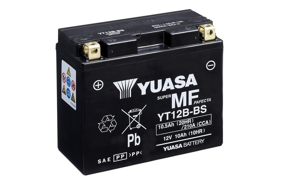 Yuasa YT12B-BS 10Ah Maintenance Free Motorcycle Battery
