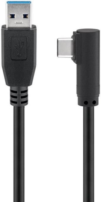 USB-A 3.0  to Type-C 90 degree cable 3m (black) USB3.1CA3A