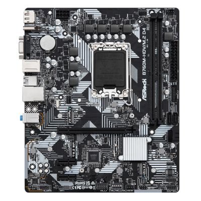 ASRock Mainboard B760M-HDV/M.2 D4 - Micro ATX - Socket Intel 1700 - Intel B760, 90-MXBL40-A0UAYZ