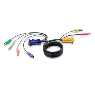 ATEN PS/2 KVM Cable 2L-5303P - KVM/KVM - 3 m - with 3-in-1 SPHD and Audio, 2L-5303P