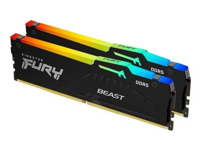 Kingston RAM FURY Beast RGB - 16 GB (2 x 8 GB Kit) - DDR5 5600 DIMM CL36, KF556C36BBEAK2-16