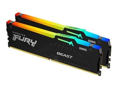 Kingston RAM FURY Beast RGB - 64 GB (2 x 32 GB Kit) - DDR5 5600 DIMM CL40, KF556C40BBAK2-64