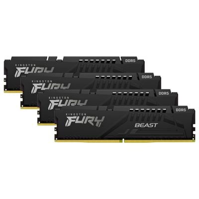 Kingston RAM FURY Beast - 128 GB (4 x 32 GB Kit) - DDR5-5600 DIMM CL40, KF556C40BBK4-128
