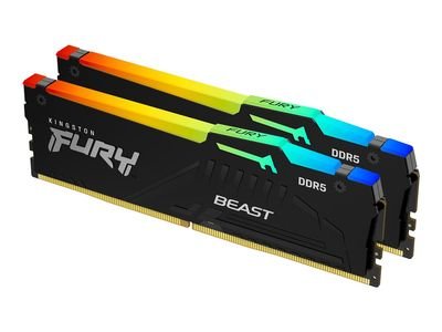 Kingston RAM FURY Beast RGB - 32 GB (2 x 16 GB Kit) - DDR5 6400 DIMM CL32, KF564C32BBEAK2-32