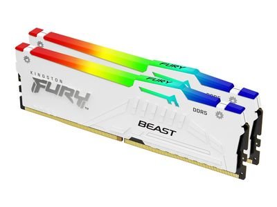 Kingston FURY Beast RGB - DDR5 - kit - 32 GB: 2 x 16 GB - DIMM 288-pin - 6400 MHz / PC5-51200 - unbuffered, KF564C32BWEAK2-32