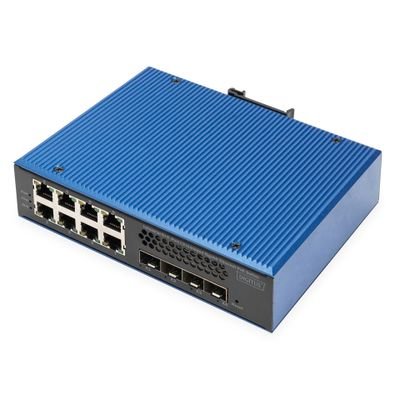 Switch Digitus Gigabit Ethernet PoE Ind. 8+4SFP, DN-651161