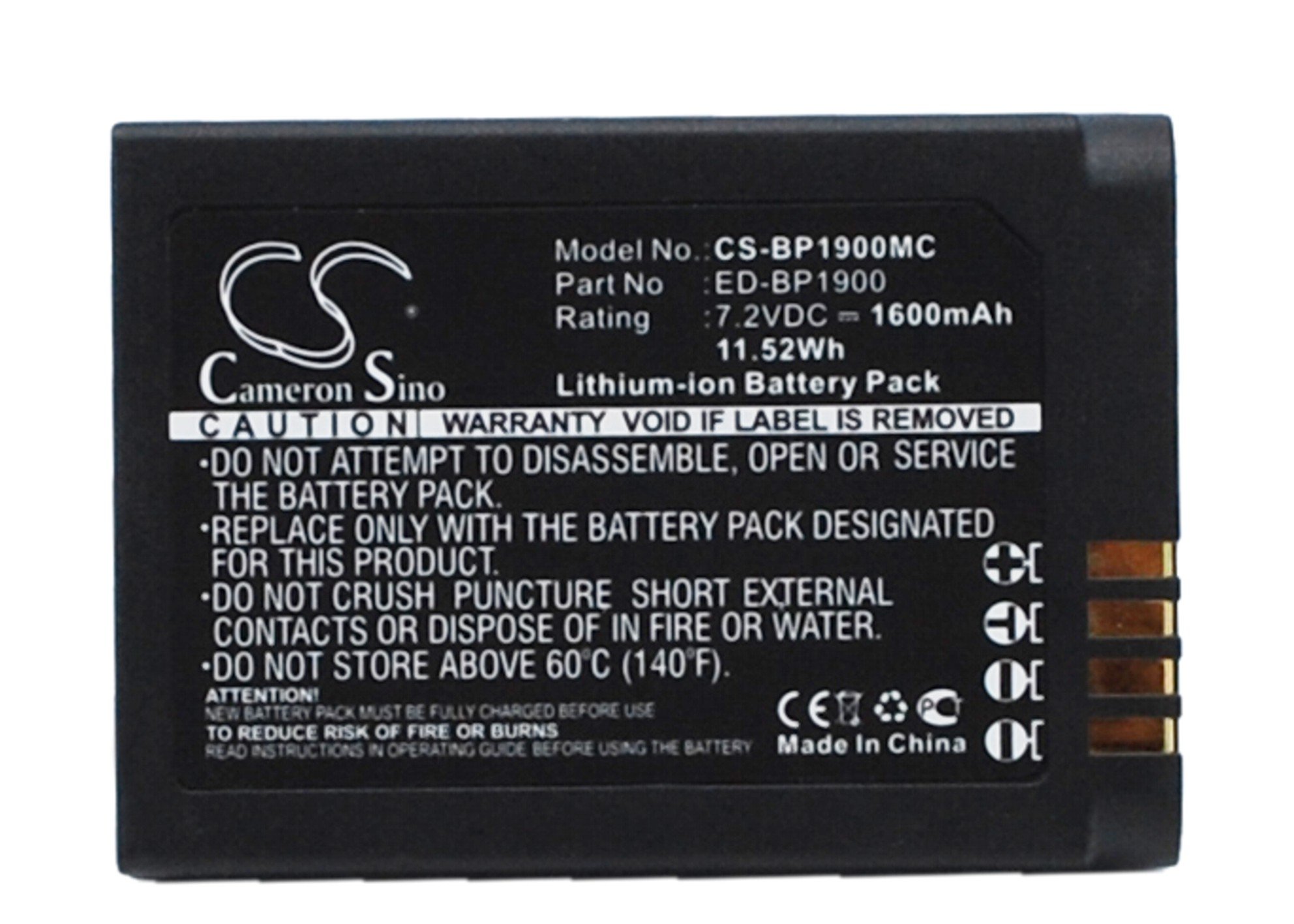 Samsung NX1, ED-BP1900 camera battery 1600mAh