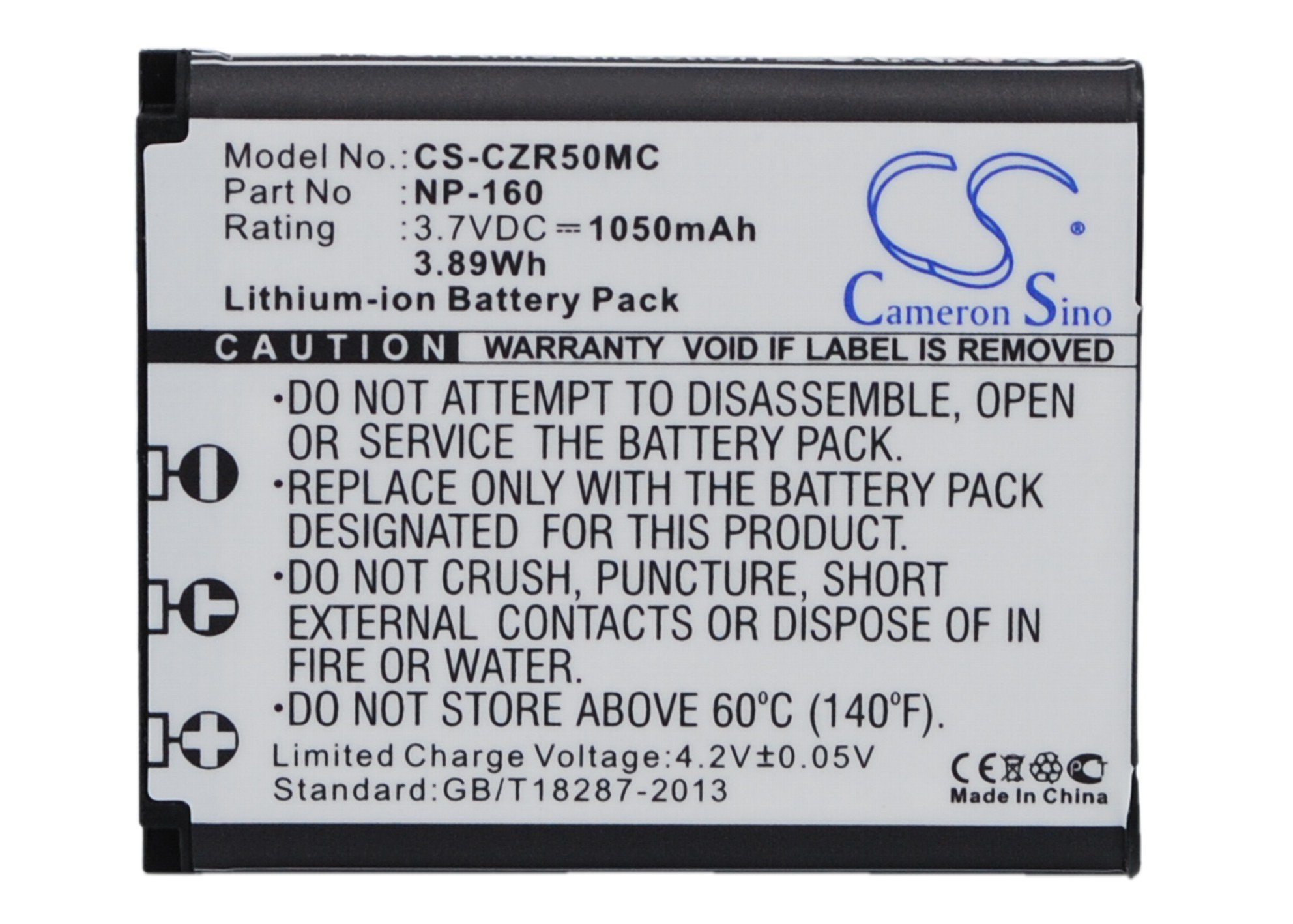 Exilim NP-160, EX-ZR50 kaamera aku 1050mAh