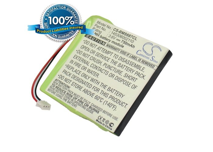 Bosch MS687, 145306002110, T321 bezvadu tālruņa akumulators 750mAh
