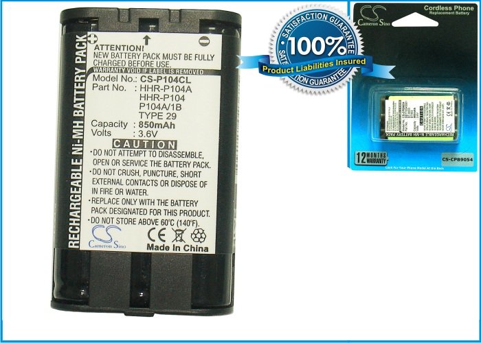 Panasonic HHR-P104 bezvada tālruņa akumulators Ni-MH