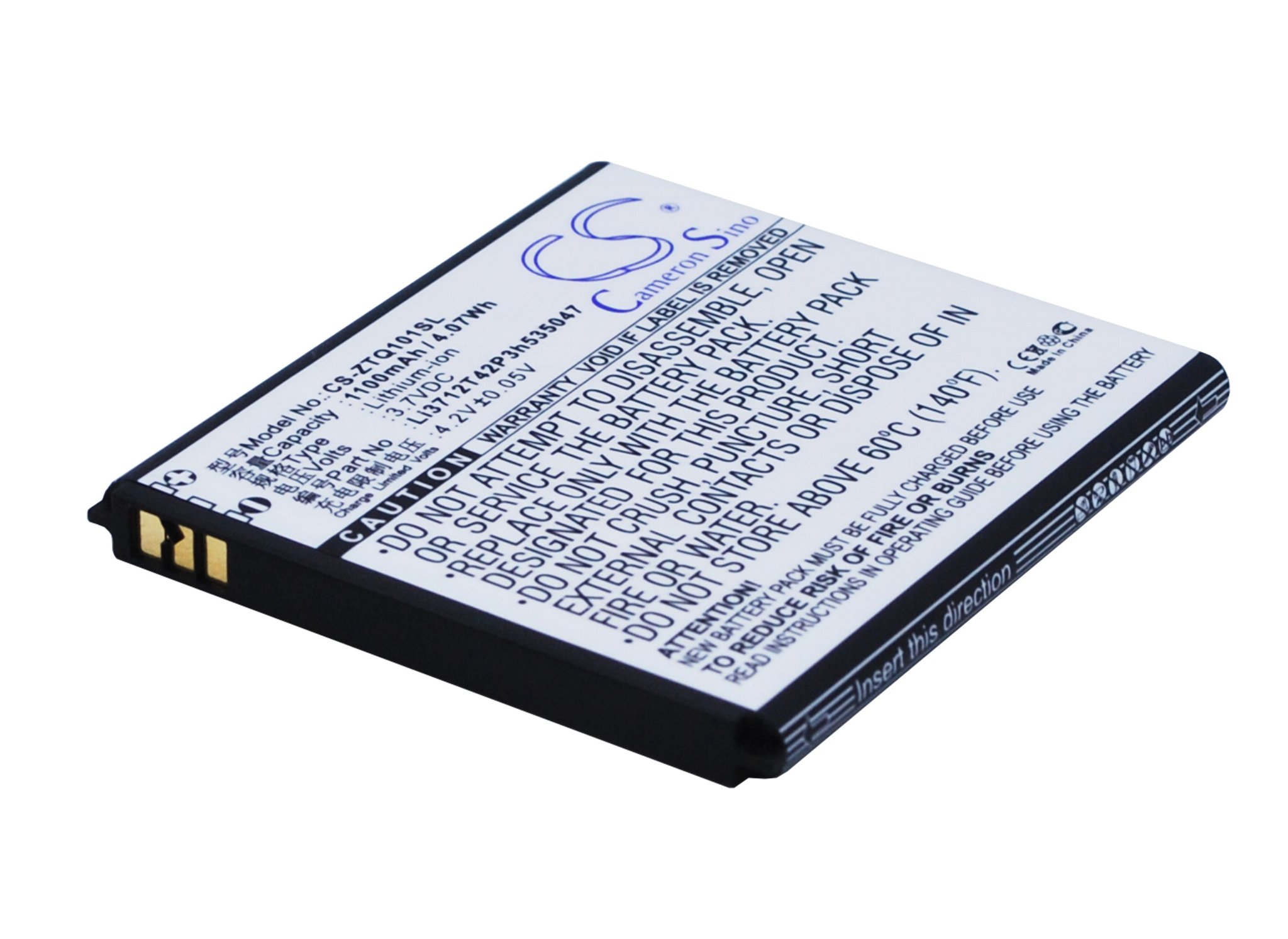 ZTE Li3712T42P3h535047 1100mAh Li-ion mobile phone battery