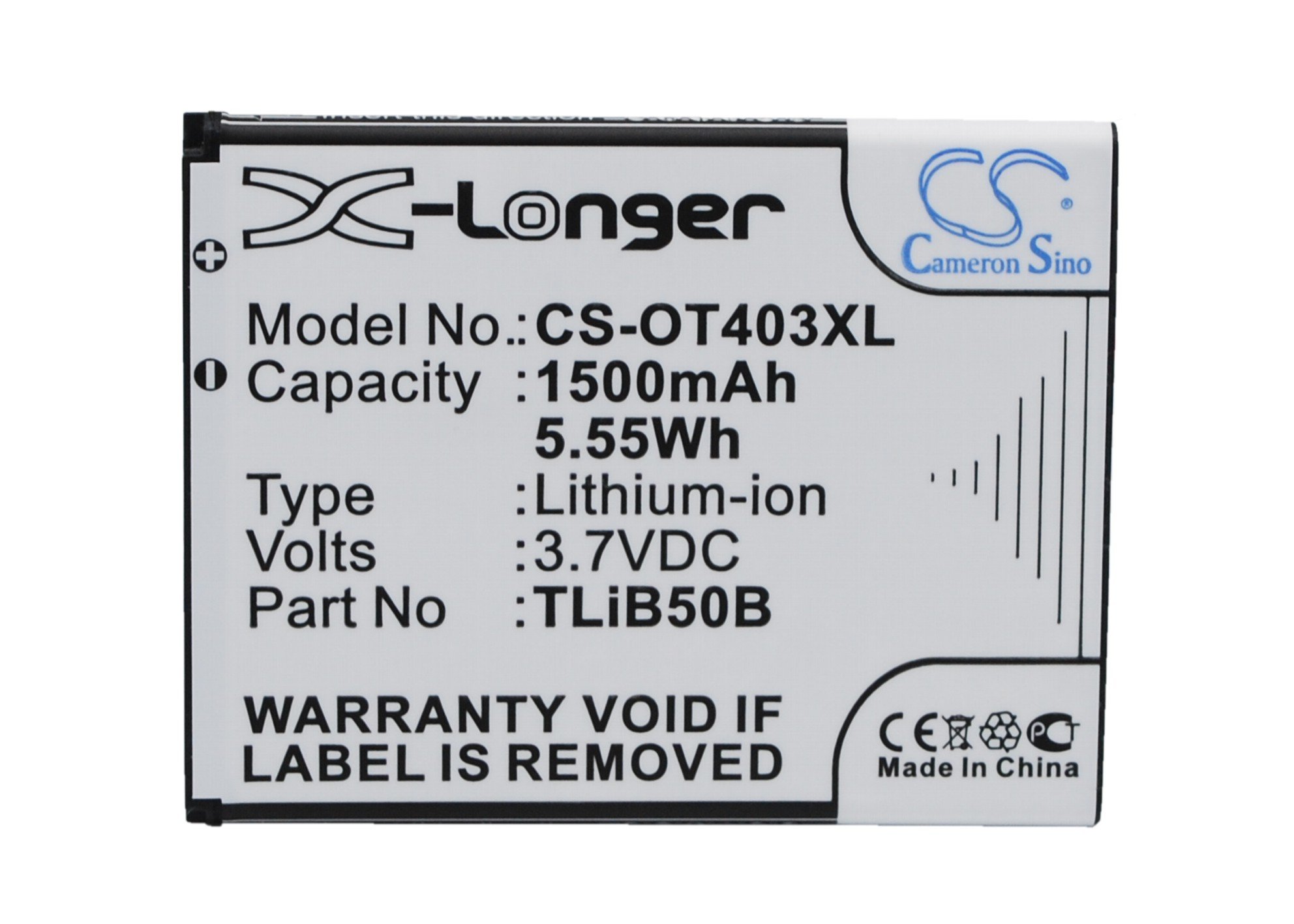Alcatel CAB60B0000C2, CAB60B0001C2, TLiB50B 1500mAh Li-ion аккумулятор телефона