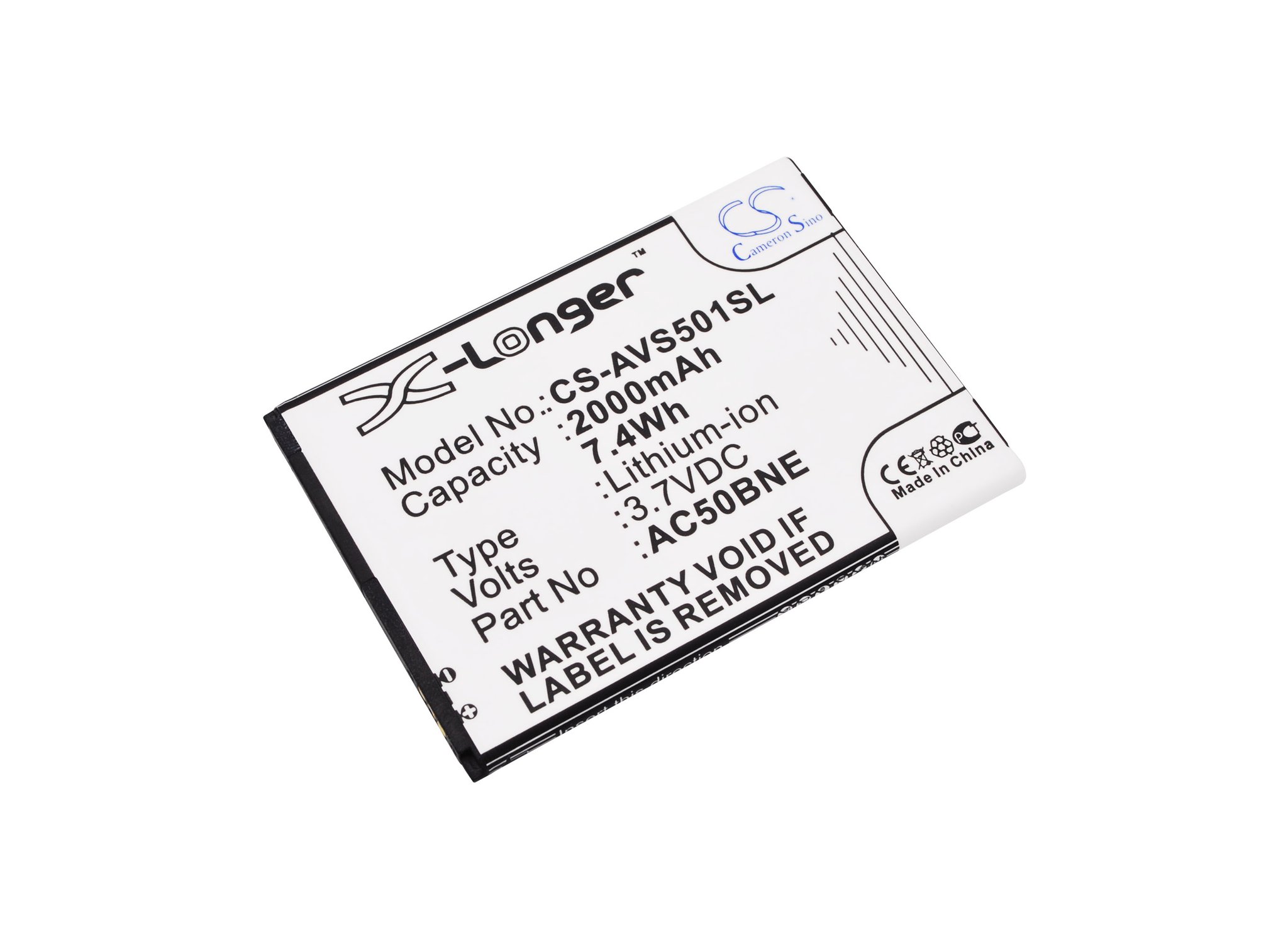 Archos AC50BNE, AC50BNE 1ICP5/56/78 2000mAh Li-ion mobile phone battery