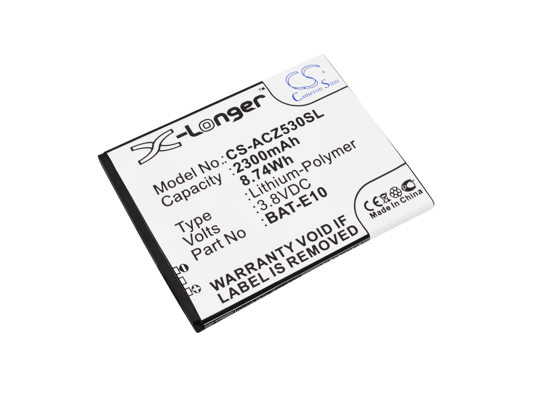 Acer BAT-E10, KT.0010K.009, BAT-E10(1ICP4/58/71) 2300mAh Li-PL аккумулятор телефона