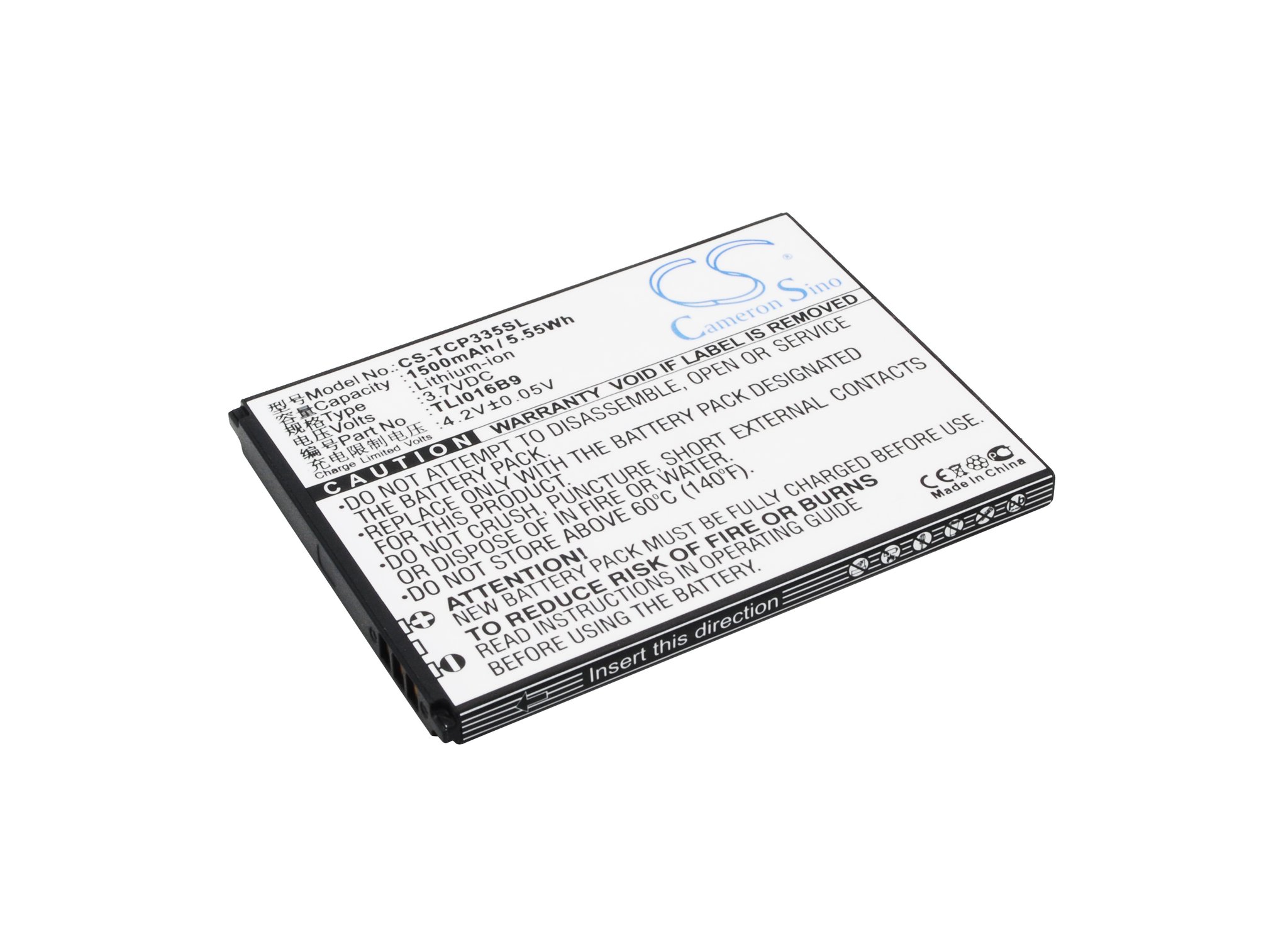 TCL TLi016B9 1500mAh Li-ion mobile phone battery