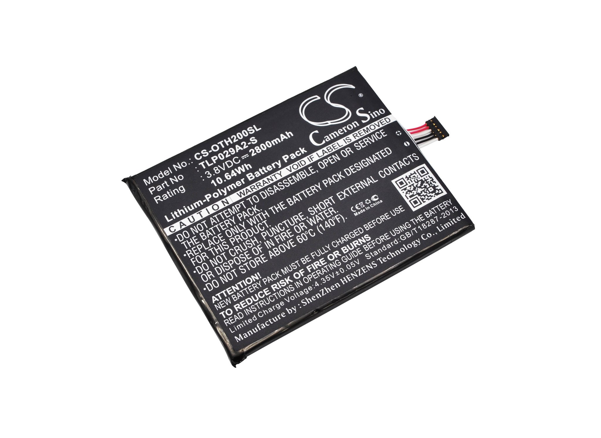 Alcatel TLP029AJ, TLP029A2-S 2800mAh Li-PL tālruņa akumulators