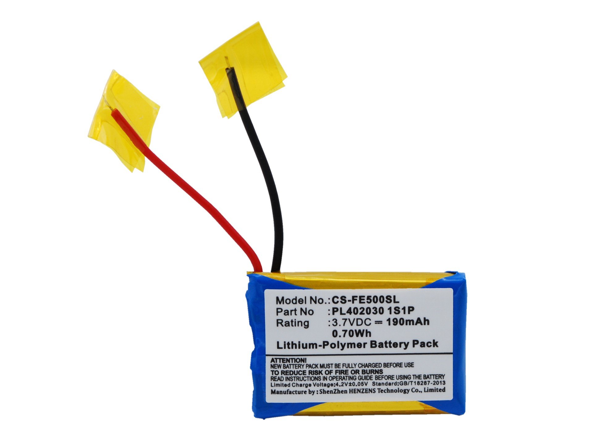 Fiio PL402030 1S1P 190mAh amplifier battery