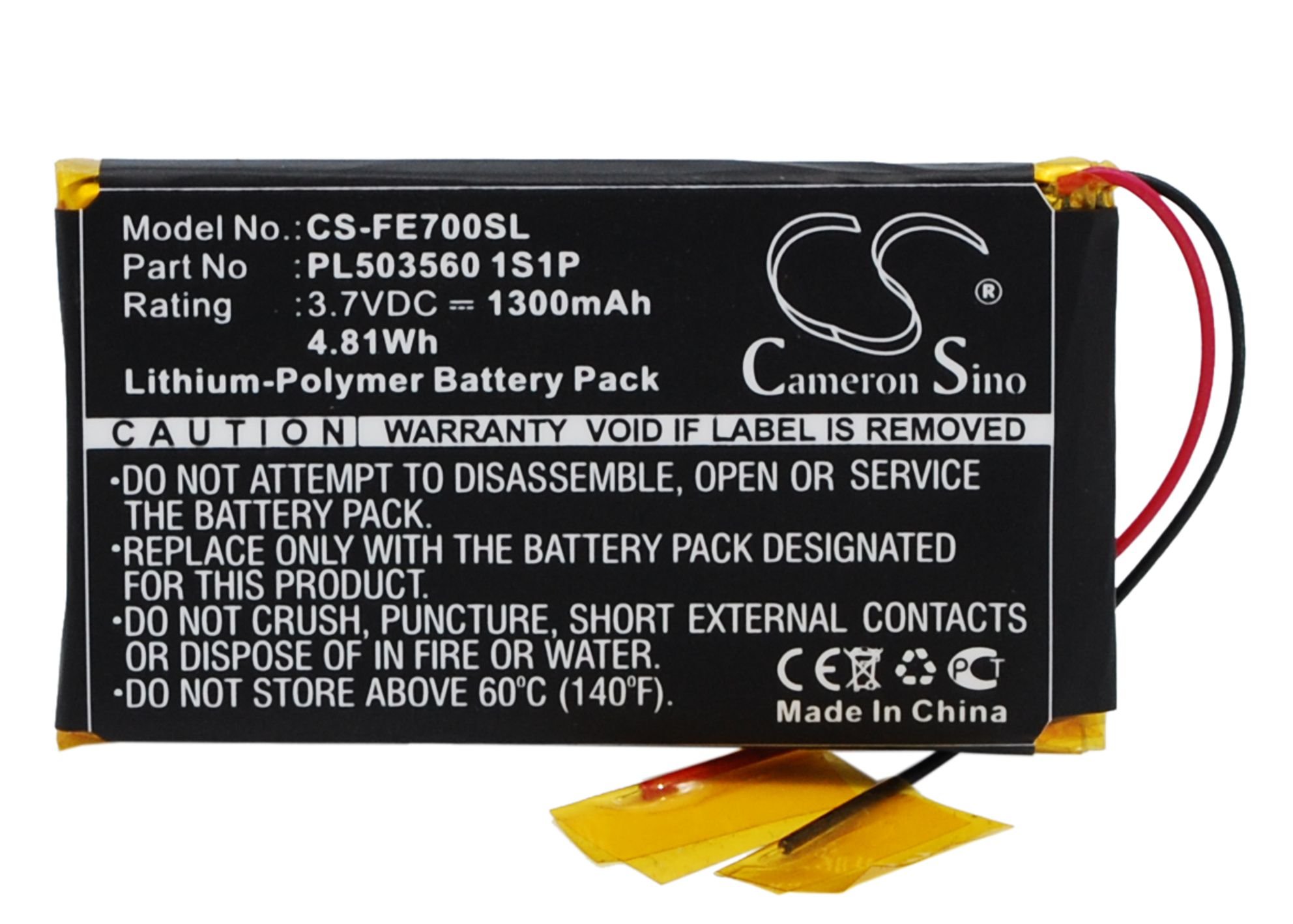 Fiio PL503560 1S1P 1300mAh amplifier battery