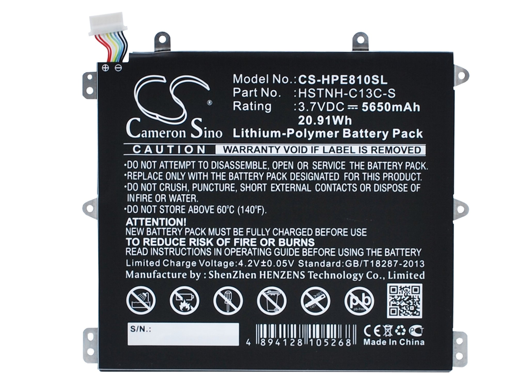 HP HSTNH-C13C-S, BY02, BY02021 5650mAh planšetdatora akumulators