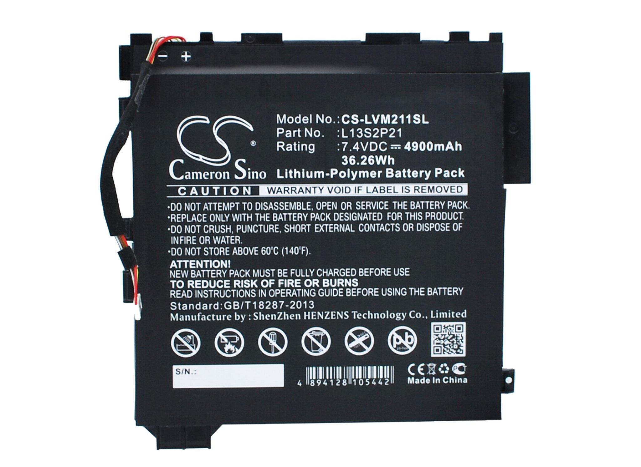 Lenovo L13S2P21 4900mAh tablet battery