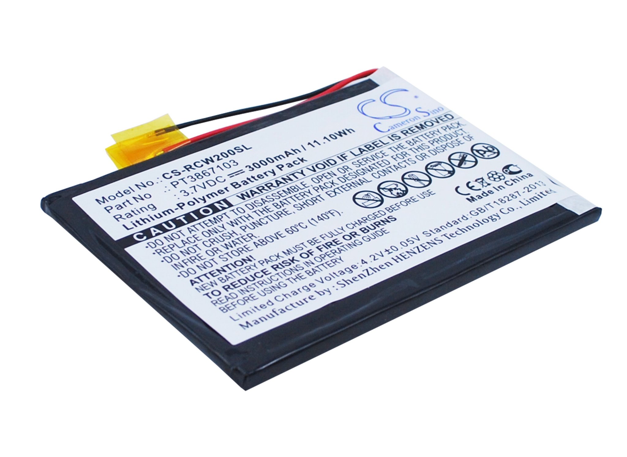RCA PT3867103 3000mAh planšetdatora akumulators