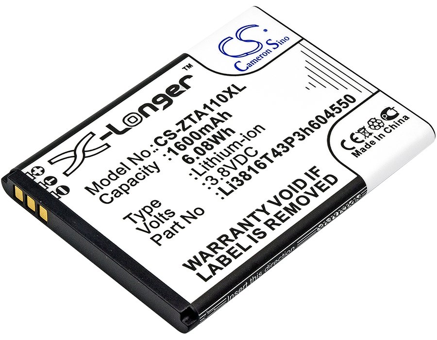 ZTE Li3816T43P3h604550 Blade A110, Blade A112 1600mAh Li-ion mobile phone battery